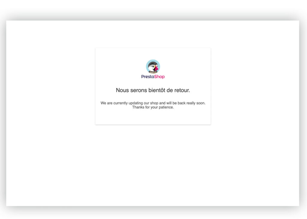 page-maintenance-prestashop